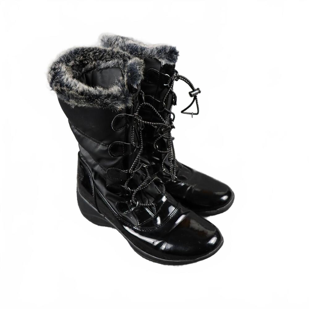 Y2K TOTES Brand Lace Up Faux Fur W's 8‎ Medium Winter Boots